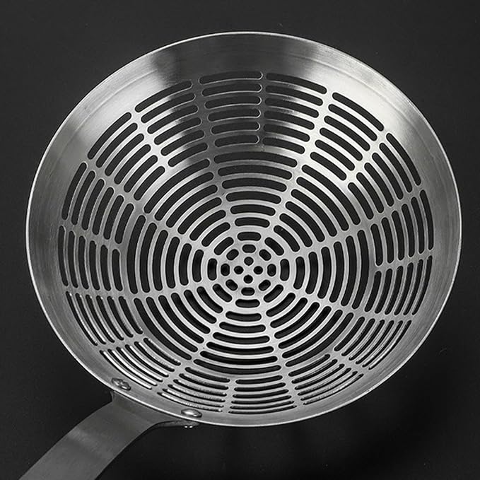 Large Bowl Slotted Spoon Comfortable Grip Handle Skimmer Ladles for Draining and Cooking Metal Kitchen Utensils Tool Restaurant Tool