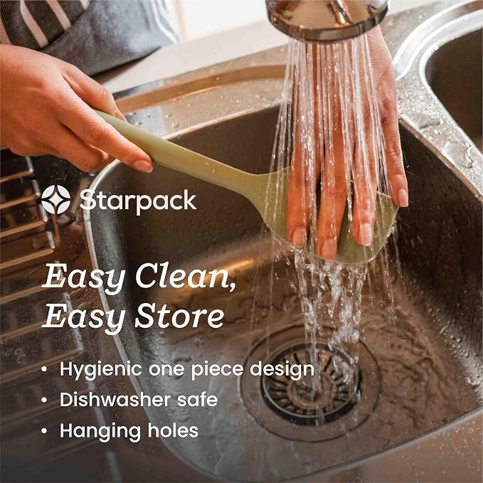 Starpack 'Mix it Up' Premium Silicone Cooking Spoons - Silicone Mixing Spoons for Baking Heat Resistant 600°F - Kitchen Spoons for Nonstick Cookware - Silicone Serving Spoons - Rubber Stirring Spoon