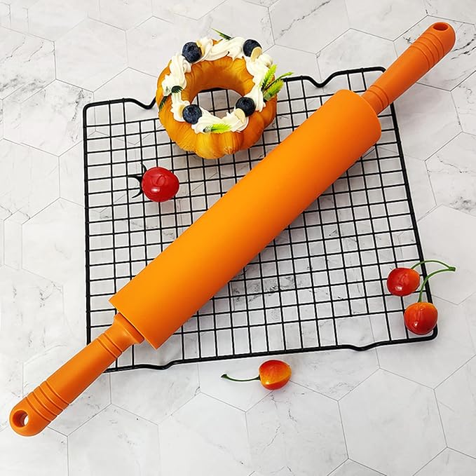 1 PCS 48.5cm Silicone Dough Roller Large Size Non-stick Rolling Pin Colorful Pastry Tool Pastry Dough Flour Kitchen Dumpling Pin