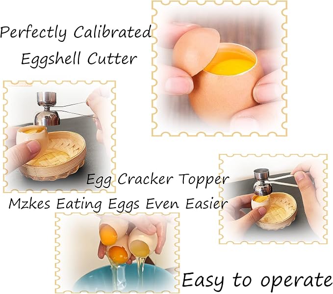 Sagapo 1 Egg Cracker Topper,Double Cups Opener shell Cutter Precise Remover Tool for RawSoft Hard Boiled Egg,Environmentally friendly 304stainless steel Not discolored Resistant high temperature