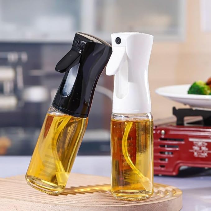 Oil Spray Bottle for Cooking, Premium Glass 2 In 1 Oil Dispenser for Kitchen, Food Grade Oil Sprayer Containers with Nozzle, Oil Bottle for Air Fryer, Roasting and Frying 500 ML (Multicolour)