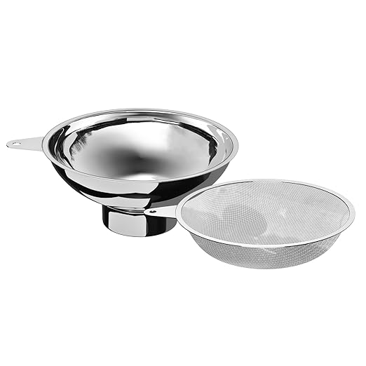 Serinar Canning Funnel with Stainless Steel Filter for Regular Mouth Mason Jars - Stainless Steel Funnel for Kitchen Filling, Canning Funnel (for use with Regular Mouth Mason Jars)