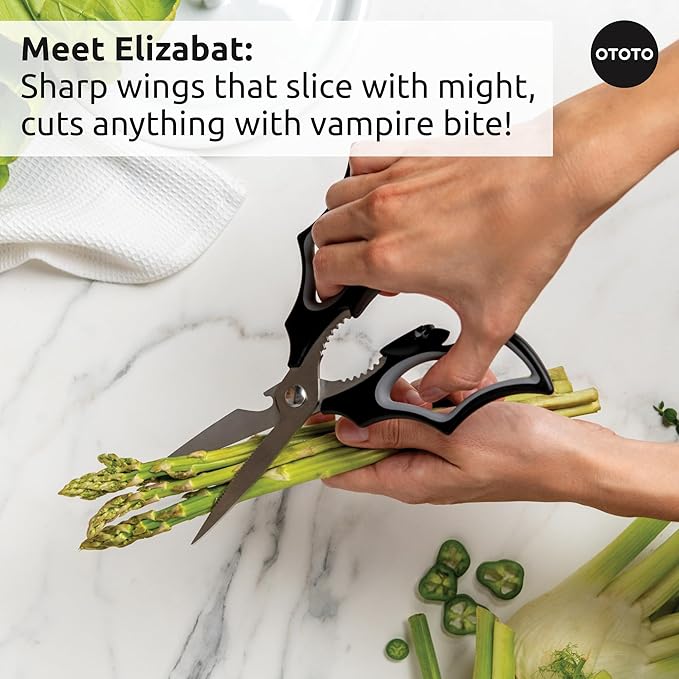 Boo-tiful Crew Bundle of Elizabat, Vino, Gracula - Halloween Kitchen Decor Goth Accessories, Cool Kitchen Gadgets, Bat Scissors, Spooky, Witchy Bottle Opener, Garlic Crusher, Spooky Funny Gifts