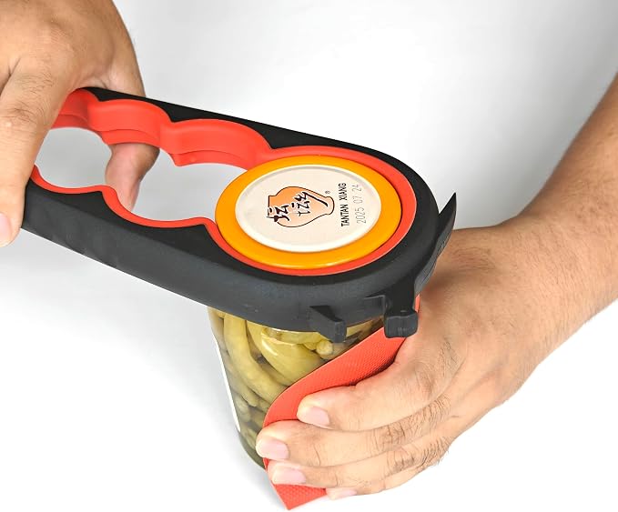 Otstar Jar Opener with Gripper Pads for Weak Hands, Seniors with Arthritis | Multifunction Lid Opener & Kitchen Gadgets, Adjustable, Non-slip, Effortlessly Open Jar Lids Bottle Caps and Pull-tab Cans