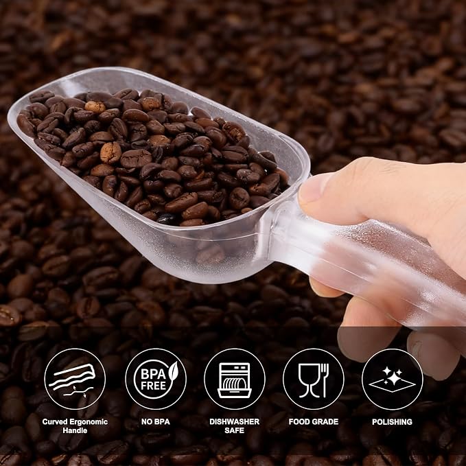 Plastic ice scoop for freezer - 6oz ice scoop BPA-FREE polycarbonate scoop with ergonomic handle, ideal for ice maker,ice cube, ice bucket, coffee beans, popcorn,ice cream, dishwasher safe (1 Pack) S