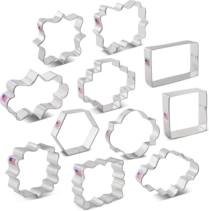 Ann Clark Plaques, Frames and Tiles Cookie Cutters 11-Pc. Set Made in USA