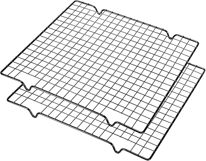 2 Pack Cooling Rack for Baking Cooking, 11" x 10" Squares Wire Racks | Small, Squares Grids, Oven Safe Cookie Cooling Rack, Roasting, Grilling, Drying