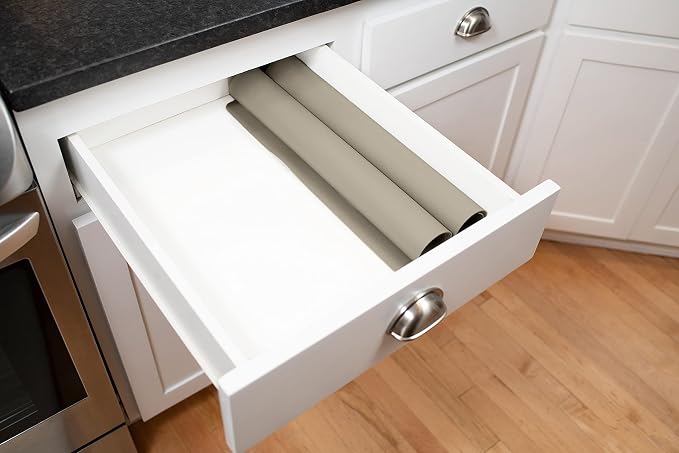 GASARÉ, Set of 2, Extra Large, Thick, Silicone Mats for Kitchen Counter, Heat Resistant Mats, Countertop Protector, Non-Slip, Easy to Clean, 25 x 17 Inches x 1.4mm, Taupe