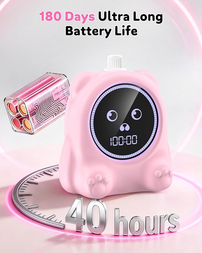 Visual Timer for Kids, 100 Min Digital Timer with Paused, Rechargeable Countdown/Up Timers, 3 Alarm, Silent, Vibrate & Sound Mod, Productivity Timers for ADHD, Classroom, Teacher, Exercise, Study