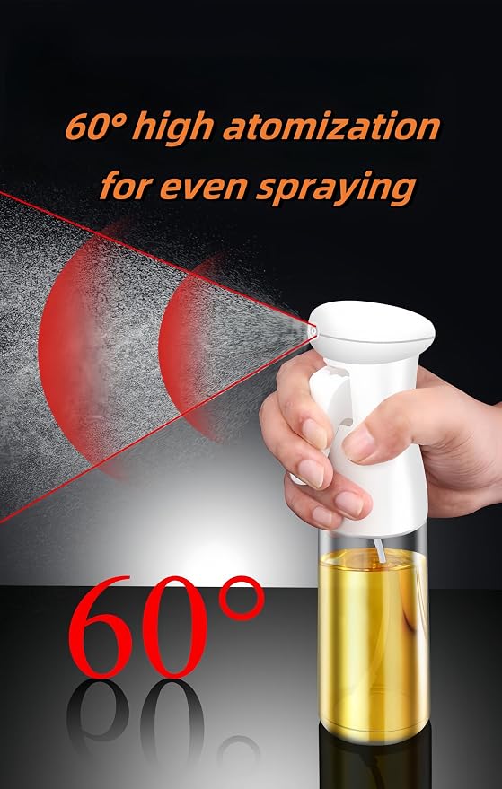 Oil Sprayer for Cooking - Glass Oil Dispenser Bottle Spray Mister - Refillable Food Grade Oil Vinegar Spritzer Sprayer