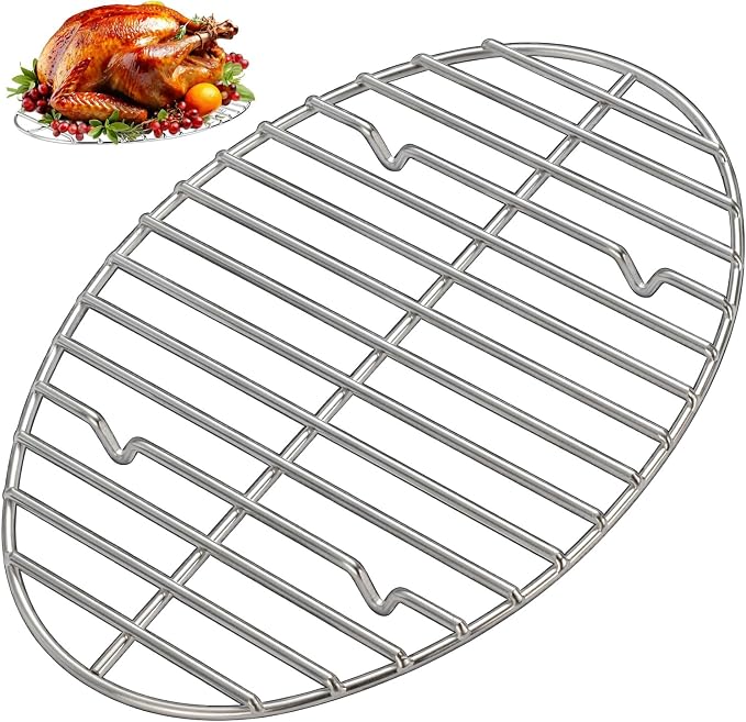 12.4" Roasting Rack,Stainless Steel Cooling Rack, Oven & Dishwasher Safe | Baking Rack for Turkey Chicken Roasting, Perfect for Thanksgiving Christmas Gift for Dad Mom Wife