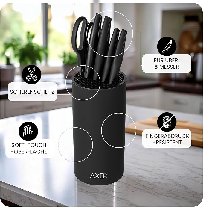 Universal Knife Block Without Knives Black Large Unequipped Knife Blocks for Over 8 Knives
