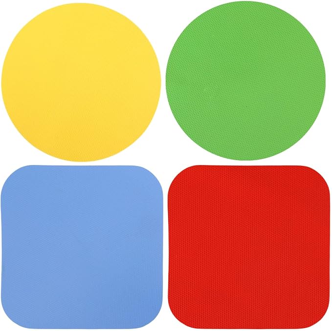 LUTER 4pcs Jar Opener Gripper Pad for Seniors with Weak Hands, Rubber | Multi-function Silicone Bottle Opener Lid Cap Rubber Gripper Pads Kitchen Coasters Gadgets, Yellow, Green, Blue, Red