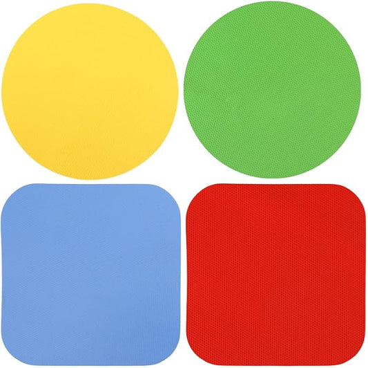 LUTER 4pcs Jar Opener Gripper Pad for Seniors with Weak Hands, Rubber | Multi-function Silicone Bottle Opener Lid Cap Rubber Gripper Pads Kitchen Coasters Gadgets, Yellow, Green, Blue, Red