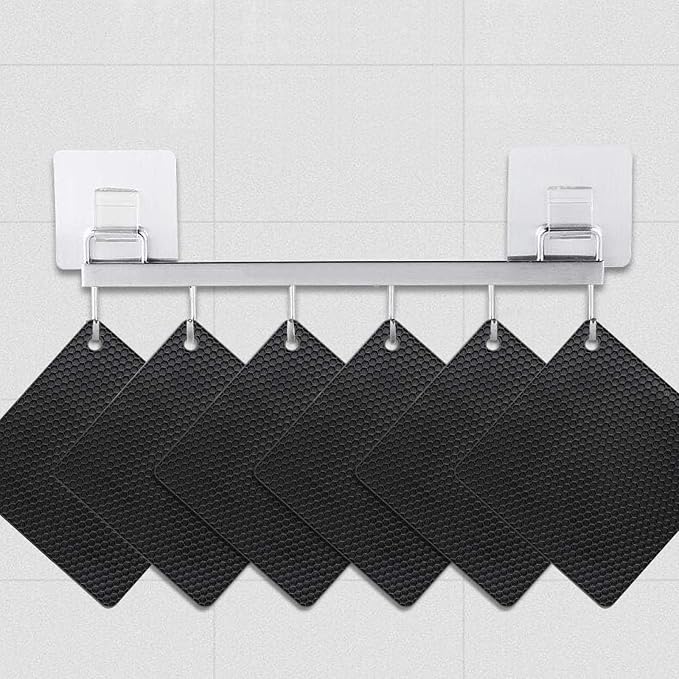 Silicone Trivet Mats Set of 6, Heat Resistant Non-Slip Food Grade | Multipurpose Hot Pads for Kitchen Use, Protects Countertops from Hot Pots, Dishes, Pan, Spoon Rest, Coaster