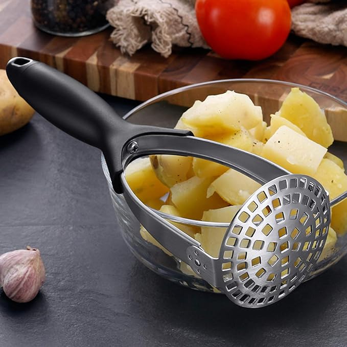 Dodolly Stainless Steel Potato Masher Heavy Duty, Hand Smasher Kitchen Tools for Beans, Vegetables, Avocado, Food and Friut