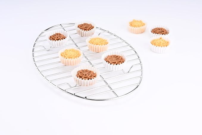 Oval roasting rack,Heavy-Duty Stainless Steel wire rack for roasting pan use,Great for Cooking,Dishwasher Safe & Non-Toxic (15x10 inch)