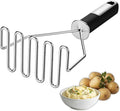 Spring Chef Potato Masher Stainless Steel - Heavy Duty Mashed Potato Masher Kitchen Tool - Fruit & Food Smasher For Avocado, Banana, Eggs - Bean Smasher Tool - Durable Metal Mashing Utensil