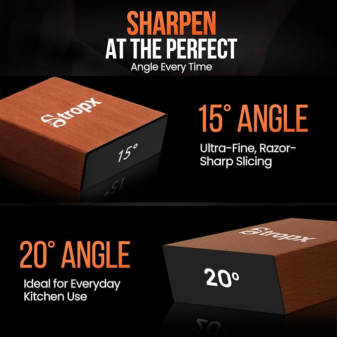 Rolling Knife Sharpener Kit with Removable Diamond & Ceramic Grinding Discs 400/1000/3000 Grit, Magnetic Knife Sharpener Base with 15° & 20° Angle Guide, Chef Knife Sharpening for Razor-Sharp Edge