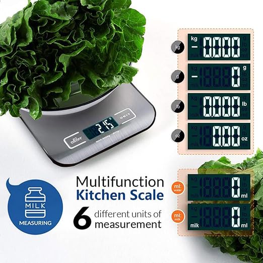 Food Kitchen Scale, Black (Pack of 2)