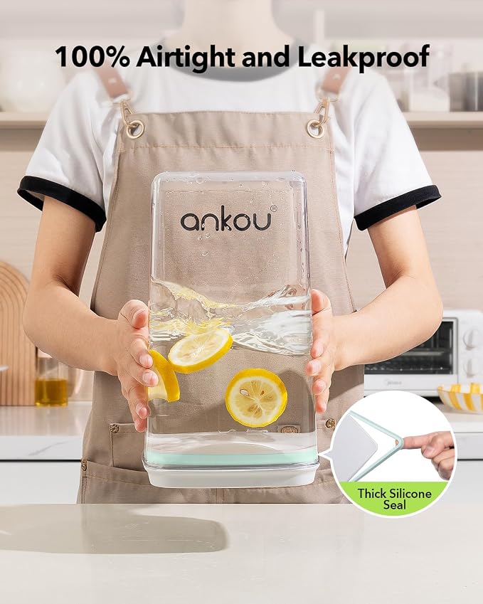 Airtight Food Storage Container with Pop Lid & 130ml Scoop, 4L/4.2qt *2 BPA-Free Cereal, Rice, Flour, Pasta & Snack Container, Stackable & Durable,Kitchen Pantry Organizer