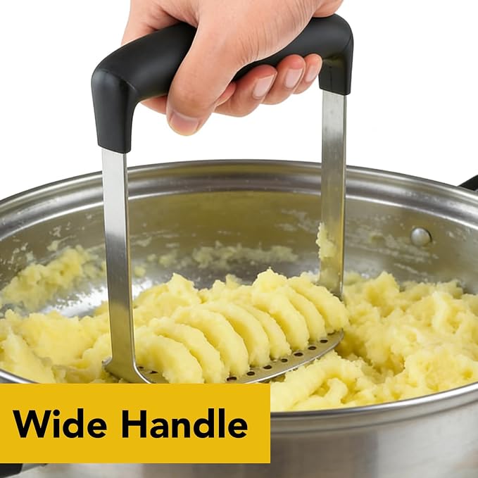 Stainless Steel Masher, Manual Potato Masher, Vegetable Mashing Tool. for Mashed Meat, Baby Food, Avocado, Bean, Fruit etc
