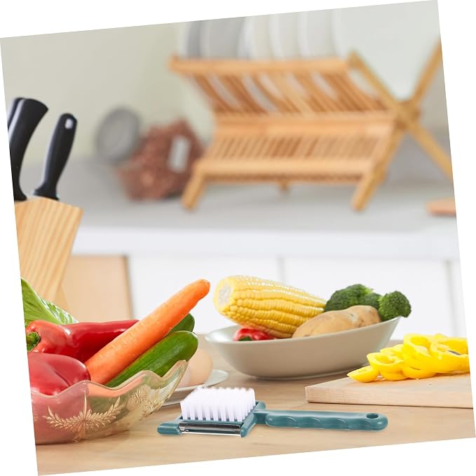 Hemoton Peeler Brush Bottle Opener Potato Brush Fruit Peeler Garlic Press Kitchen Tool