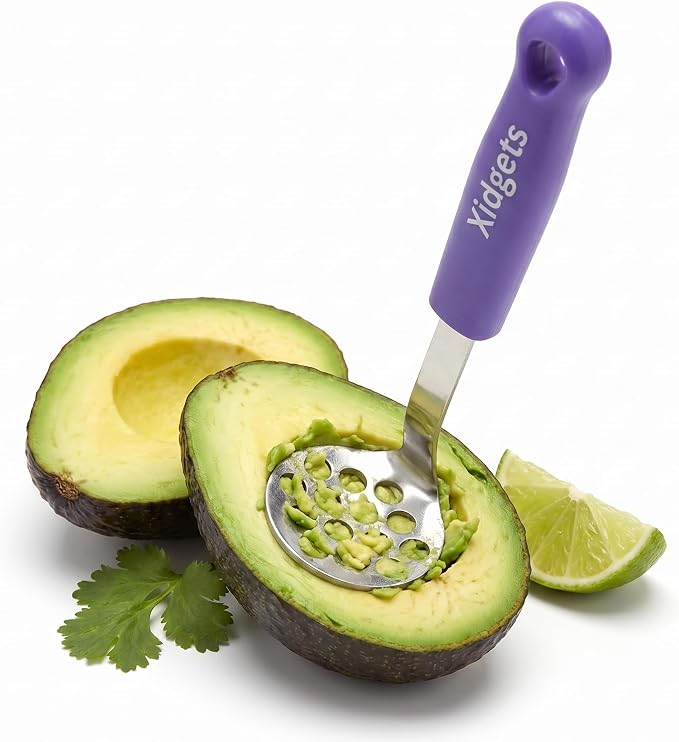 Mini Avocado Masher, Small Potato masher. Heavy Duty, Kitchen Utensil. Stainless Steel, Tiny Masher, Compact Mini smasher for Avocado - Effortless Guacamole Preparation, Dishwasher Safe (Plum Purple)