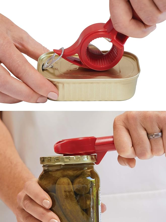 Kuhn Rikon Auto Safety Master Opener for Cans, Bottles and Jars, 9 x 2.75 inches, Black
