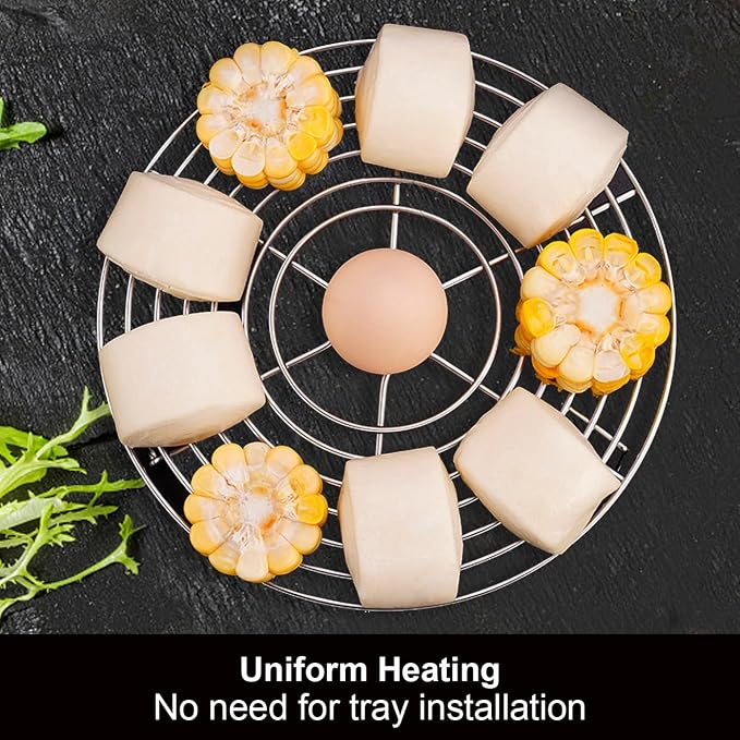Round Steamer Rack and Cooling Rack,Stainless Steel Pot Trivet, Cooking Rack,Wire Steamer Kettle Rack Holder, Air Fryer Cooking Steamer Rack for Baking Canning Cooking Steaming, 8.7''X2.8''