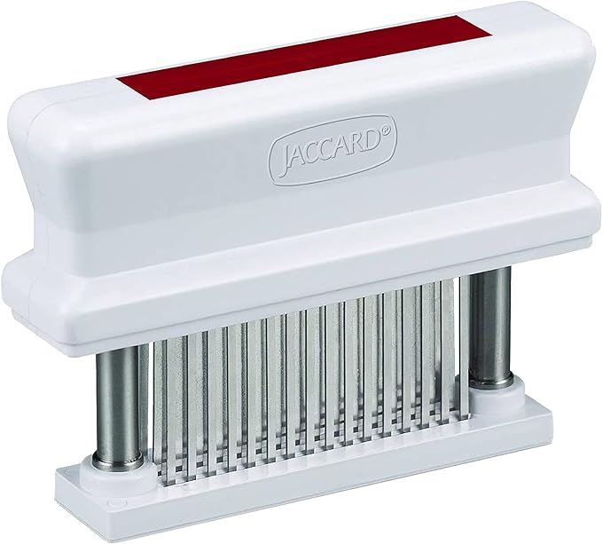 Jaccard 200348R, 48 Blade Durable Meat Tenderizer with Stainless Steel Razor Sharp Needle, Cooking Gadget for Tenderizing Chicken, Beef, Pork, Veal, BBQ, Red