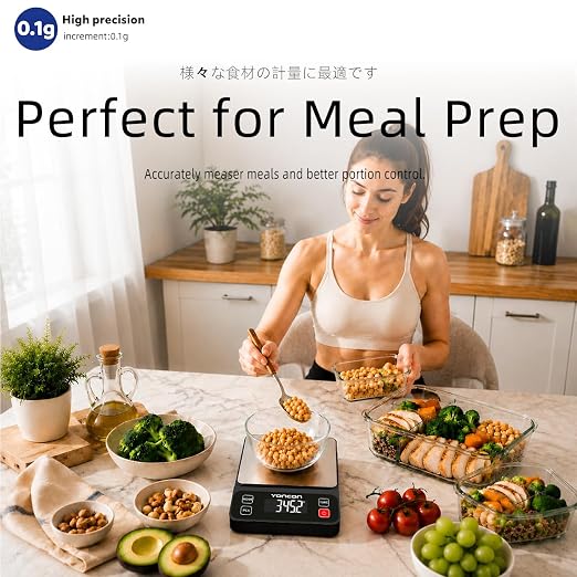 Digital Food Scale for Kitchen & Baking, 11lb/0.1g High Precision | Digital kitchen scale weighs in grams and ounces, Tare function, Compact and easy-to-clean design ideal for baking, cooking