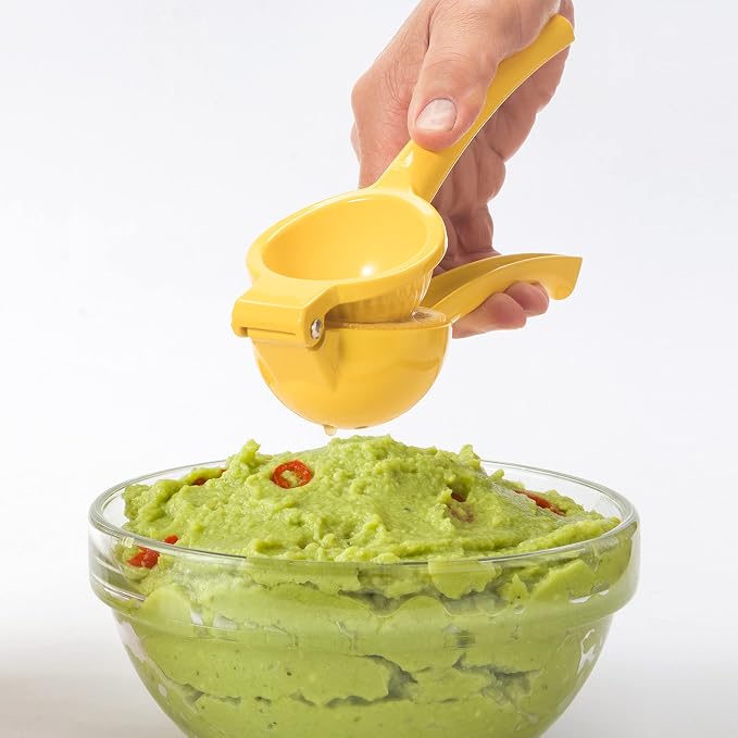 OGGI Citrus Lemon Press- Aluminum Lemon Juicer w/Non-Stick Coating, Ideal Hand Juicer, this Lemon Squeezer is a Great Addition to Your Kitchen Accessories, Yellow