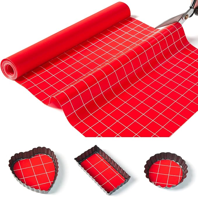 Silicone Baking Mat Roll 12IN*8FT Free Cutting, Non-Slip Pastry Mat, Non-Stick Reusable Air Fryer Liner, Oven Liners, Counter Mat, Freeze Dryer Mat, Easily Cut to Size Fit All Ovens Pans Tins Dishes