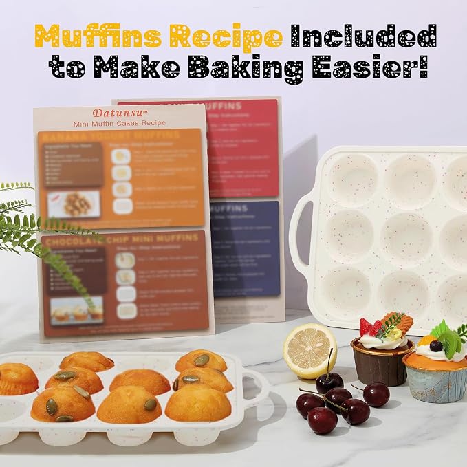 Silicone Muffin Pan, Metal Reinforced Frame Regular Size 2.8 Inch Cupcake Pan with Handle 12 Cups Nonstick Muffin Tray for Baking BPA Free 1 Pack Confetti