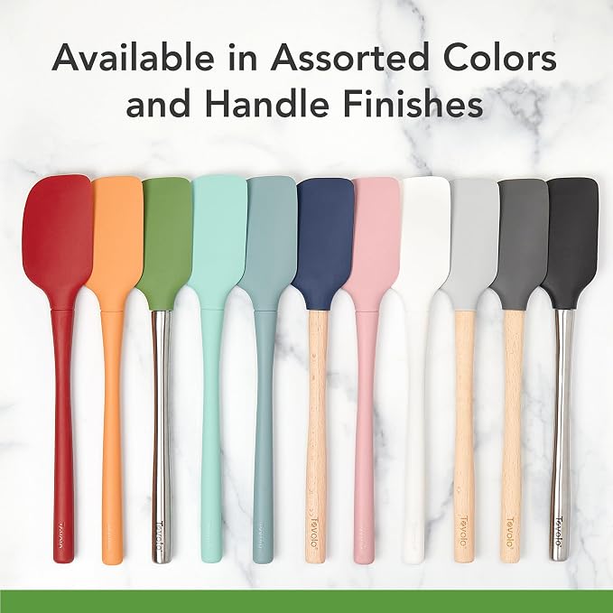 Tovolo Flex-Core Silicone Spatula Metal Handle for Scraping Bowls Mixing and Baking, Dishwasher Safe Heat Resistant Stainless Steel Silicone Spatula for Cast Iron and Nonstick Cookware, Pink Sorbet