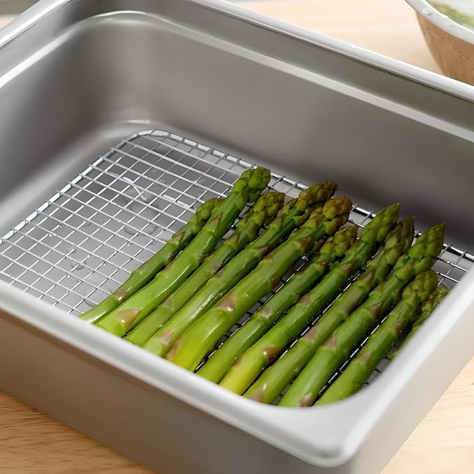 OCS Parts 3-Pack 8" x 10" Stainless Steel Pan Grates | Footed Cooling Pan Grate for 1/2 Size Steam Tables, Baking, and Hotel Pans