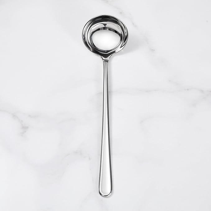 KEAWELL Premium 11" Verona Small Soup Ladle, 18/10 Stainless Steel, Heavy-Duty Construction, High-Polished Finish, Ergonomic Handle for Smooth Pouring, Dishwasher Safe (1, 11" Soup Ladle)