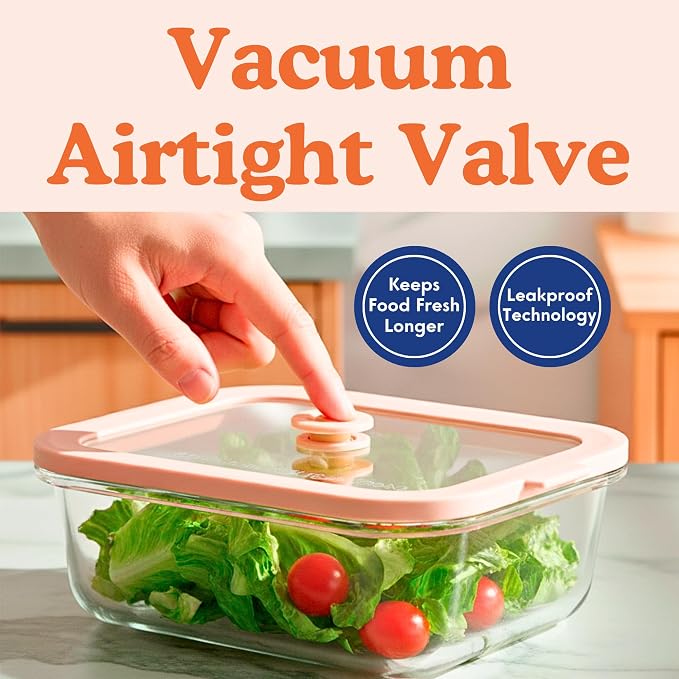 Non-Toxic Glass Food Containers with Lids, 4-Pack, 21 oz, Airtight, Gray | Plastic & BPA free. Glass body, glass lid & platinum silicone seal. Airtight & leakproof. Freezer & microwave safe.