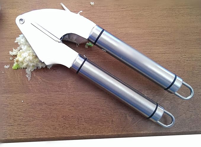 Best Garlic Press With Cleaning Brush - Solid 18/10 Stainless Steel Garlic Crusher Mincer Ginger Tools