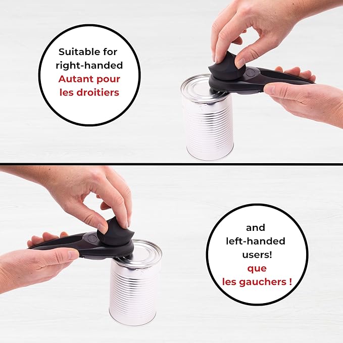 Starfrit MightiCan Can Opener, Safe Smooth-Cut Design, Holds Lid and Leaves No Sharp Edges, Comfort Grip Handle, Heavy-Duty Non-Slip Knob, 3-Year Warranty, Blue