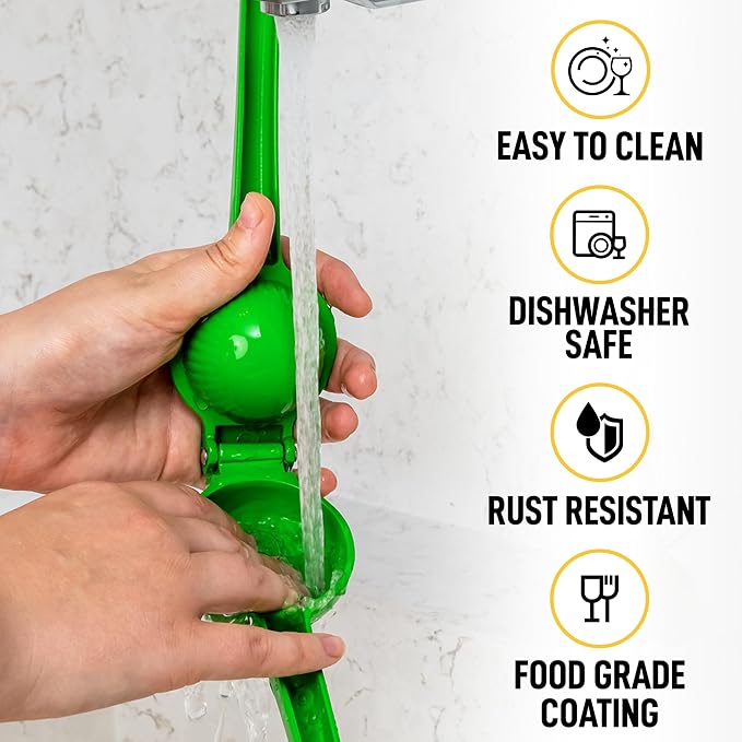 Zulay Metal Lime Squeezer – Heavy-Duty Citrus Juicer for Maximum Juice Extraction – Easy Manual Press for Limes & Lemons – Durable & Ergonomic Hand Juicer - Green