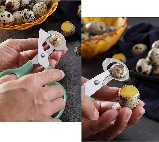 4PCS Quail Egg Scissors Egg Yolk Separator Set Stainless Steel Egg Cutter for Home Kitchen Utility Tools