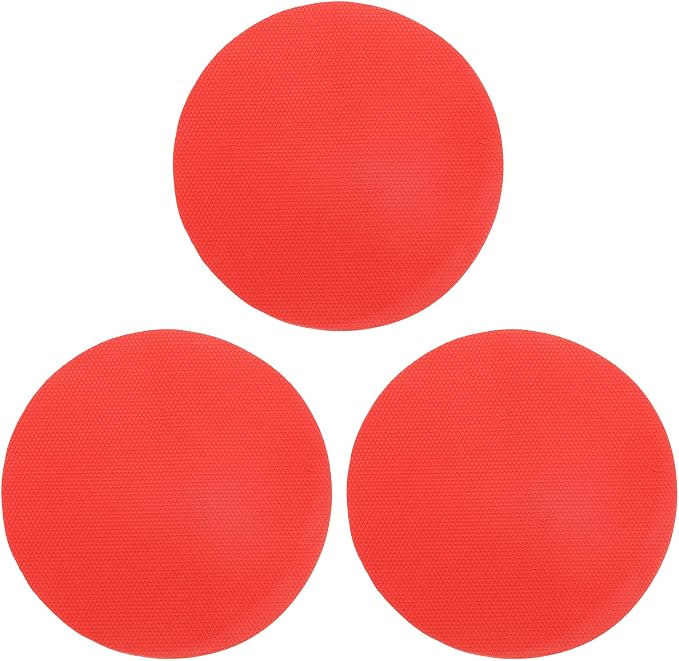 uxcell 3Pcs Rubber Jar Opener Grippers Pads, Multi-function Heat-insulated Non-Slip Grippers Pads for Jars, Kitchen Tool for Easy Opening (Red, Circle)