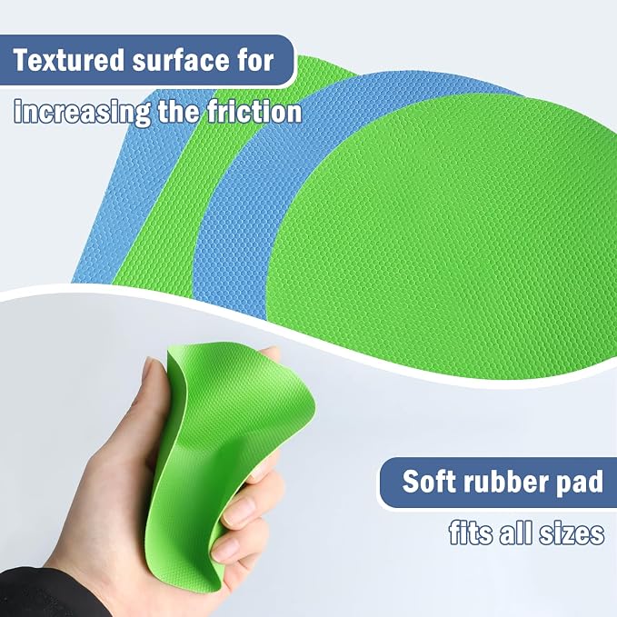 Aixoom Rubber Jar Opener Pads Set of 4, Non-Slip Gripper Pads for Jars | Two Shapes for More Uses, For Seniors & Weak Hands, Heat-Resistant Trivet, Kitchen Coaster & Jar Lid Grip (Circle and Square)