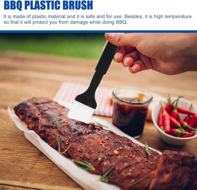 Luxshiny Bbq Brush Set 4Pcs Nylon Basting Brush with Comfortable Grip Plastic for Cooking Baking Roasting and Grilling Heat Resistant Dishwasher Safe 8.07 in