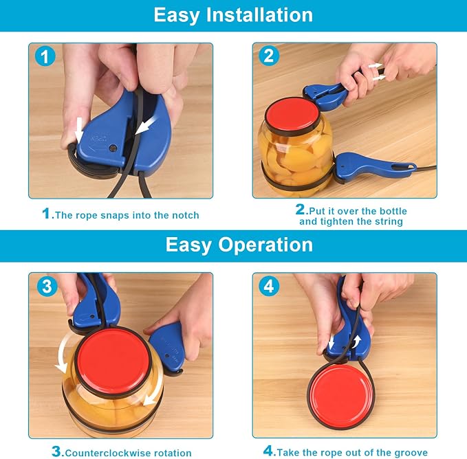 Double-Handle Jar Opener Seniors, Lg Jars, Arthritis, Patent, Self-Lock