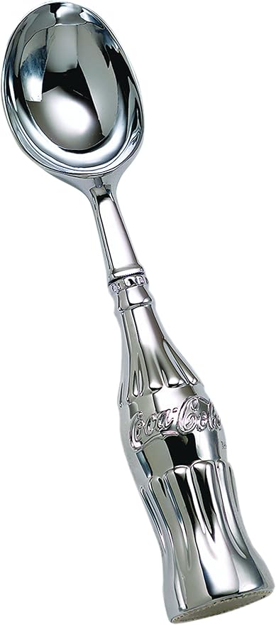 TableCraft Coca-Cola CC308 Ice Cream Scoop with Contour Bottle Handle and Chrome Plated Metal, Red