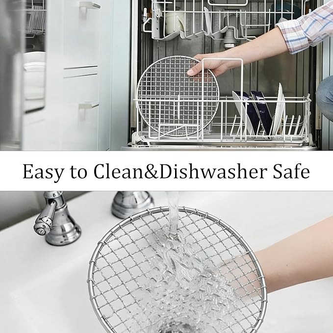 6.5 Inch Round Cooking Rack, Stainless Steel Wire Baking Rack with Stable Legs for Oven, Air Fryer, BBQ, Roasting, Cooling