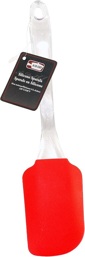 Silicone Spatula and Basting Brush Set - Non-Stick Flexible Silicone Spatula - Silicone Basting Brush, Pastry Brush, BBQ Brush - Dishwasher Safe, Heat Resistant up to 428ºF By Ai-De-Chef (2-Pack, Red)